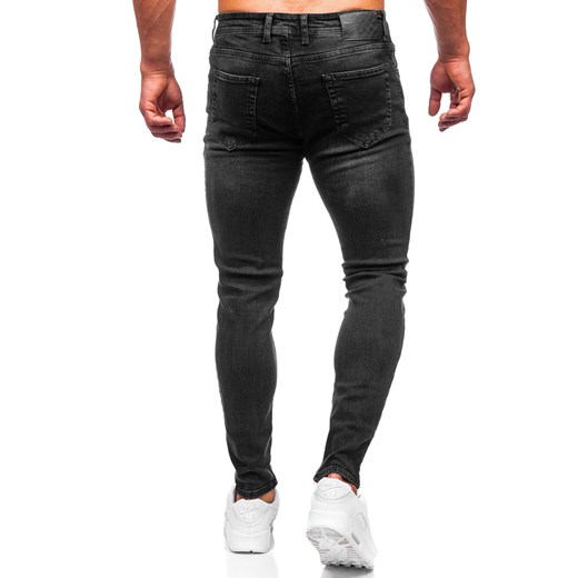 Czarne spodnie jeansowe męskie skinny fit Denley R919-1 M okazja Denley