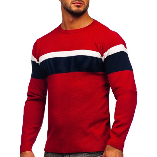 Czerwony sweter męski Denley H2115 XL okazyjna cena Denley