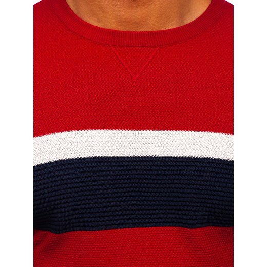 Czerwony sweter męski Denley H2115 2XL promocja Denley