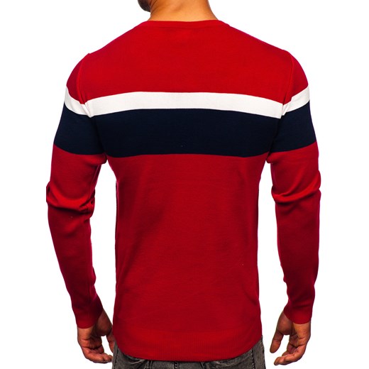 Czerwony sweter męski Denley H2115 M Denley okazyjna cena