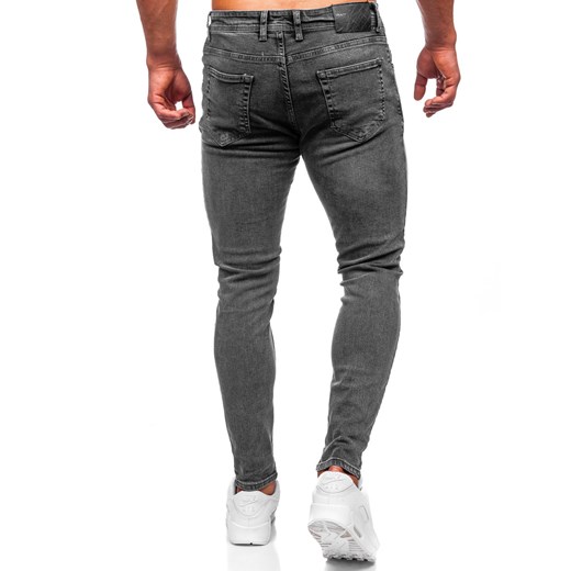 Czarne spodnie jeansowe męskie skinny fit Denley R926-1 M okazja Denley