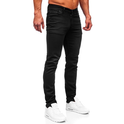 Czarne spodnie jeansowe męskie slim fit Denley 6525S 38/2XL okazja Denley