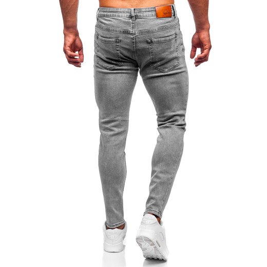 Szare spodnie jeansowe męskie slim fit Denley KX759-C 33/L wyprzedaż Denley