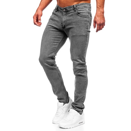 Grafitowe spodnie jeansowe męskie slim fit Denley 6597 34/L okazja Denley