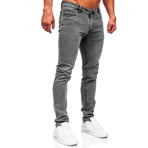 Grafitowe spodnie jeansowe męskie slim fit Denley 6597 33/L promocyjna cena Denley