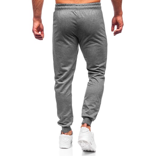 Antracytowe spodnie męskie joggery dresowe Denley JX5003 XL wyprzedaż Denley