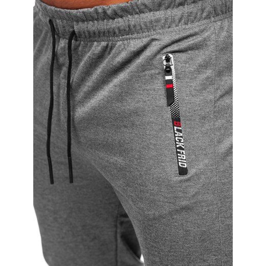 Antracytowe spodnie męskie joggery dresowe Denley JX5003 L okazyjna cena Denley