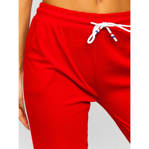 Czerwone spodnie dresowe damskie Denley YW01020B M denley damskie