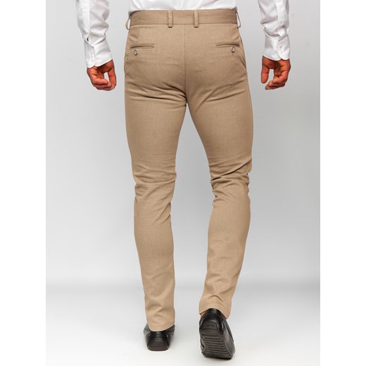 Beżowe spodnie chinosy męskie Denley 5000-1 34/L Denley wyprzedaż
