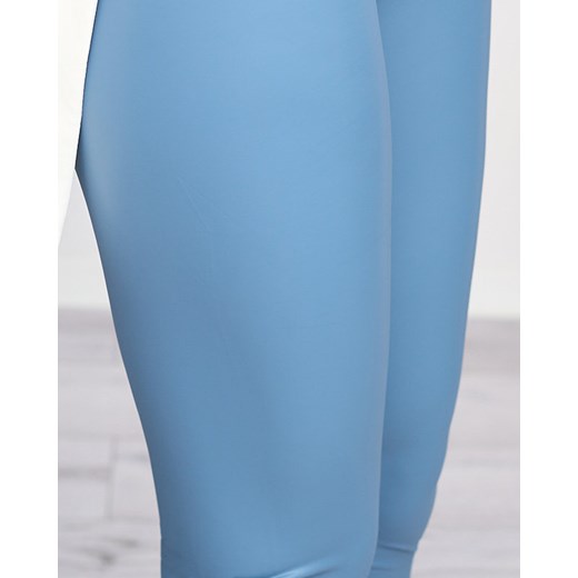 Niebieskie damskie eko-skórzane legginsy - Odzież Royalfashion.pl M/L - 39 royalfashion.pl