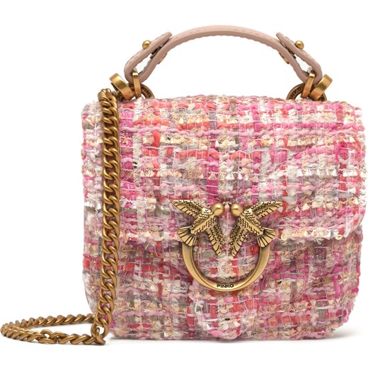 Pinko Torebka na ramię LOVE MICRO BELL BOUCLE | z dodatkiem skóry Pinko Uniwersalny Gomez Fashion Store
