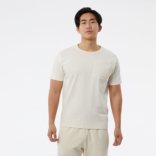 Koszulka męska New Balance MT23567GIE – beżowa ze sklepu New Balance Poland w kategorii T-shirty męskie - zdjęcie 144358859