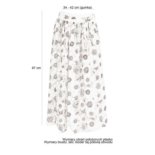 Długa spódnica w kwiatowy wzór, kolor - brudny róż moodify-pl bialy design