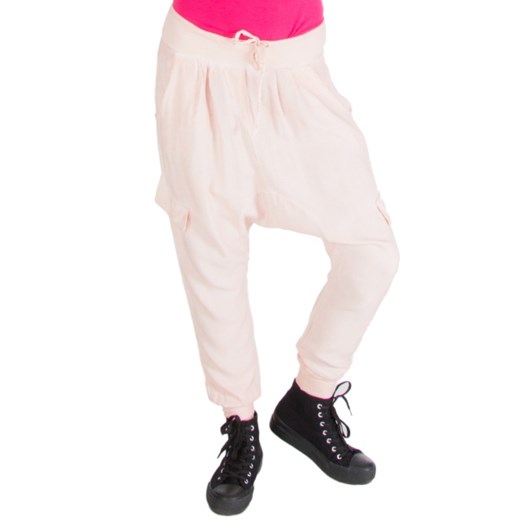 Designerskie spodnie w kolorze brudnego różu moodify-pl bezowy design