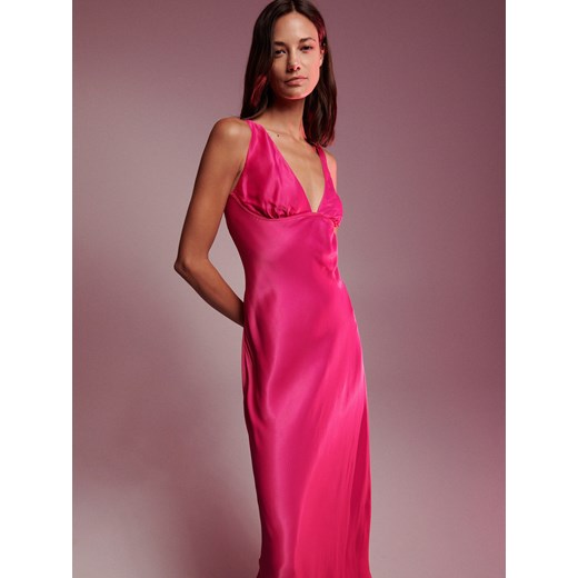 Reserved - Satynowa sukienka - Różowy Reserved M Reserved