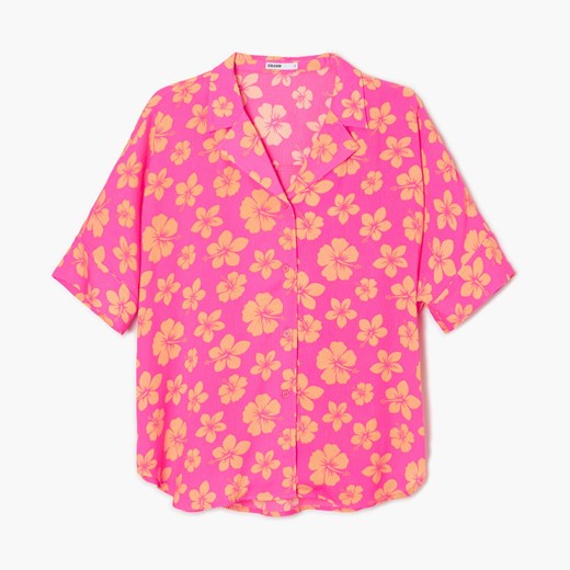 Cropp - Letnia koszula w kwiaty - Różowy Cropp L Cropp okazyjna cena