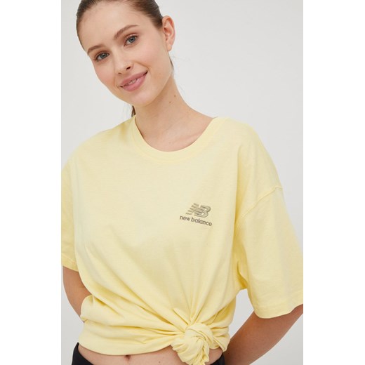 New Balance t-shirt bawełniany kolor żółty New Balance S/M ANSWEAR.com