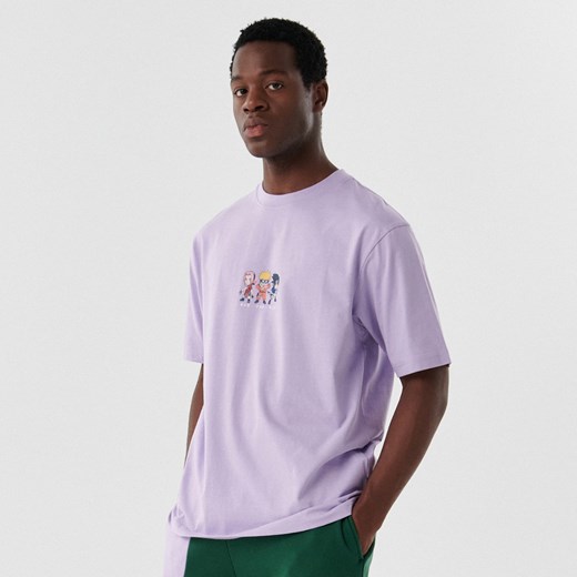 Cropp - Fioletowy t-shirt z nadrukiem Naruto - Fioletowy Cropp XXL Cropp