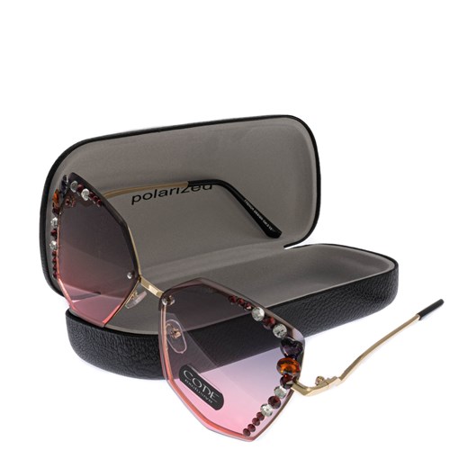 Okulary damskie przeciwsłoneczne CODE ze sklepu JK-Collection w kategorii Okulary przeciwsłoneczne damskie - zdjęcie 144449408