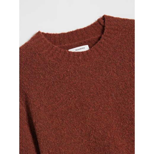 Reserved - PREMIUM Wełniany sweter ze strukturalnej przędzy - Bordowy Reserved M Reserved
