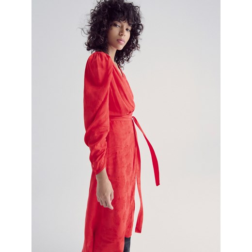 Reserved - Kopertowa sukienka z wiskozy - Czerwony Reserved XL Reserved