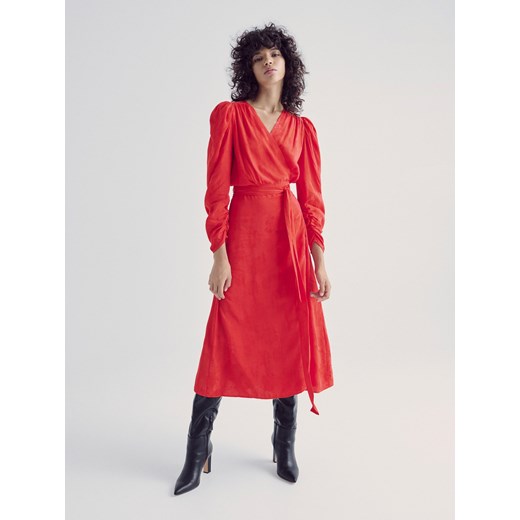 Reserved - Kopertowa sukienka z wiskozy - Czerwony Reserved S Reserved