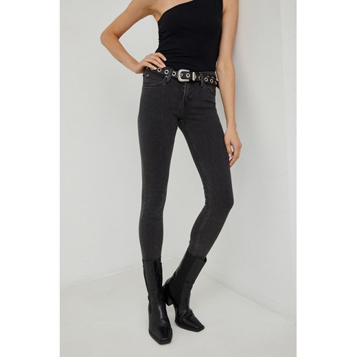 Lee jeansy Scarlett Black Mid Stone damskie medium waist ze sklepu ANSWEAR.com w kategorii Jeansy damskie - zdjęcie 144527166