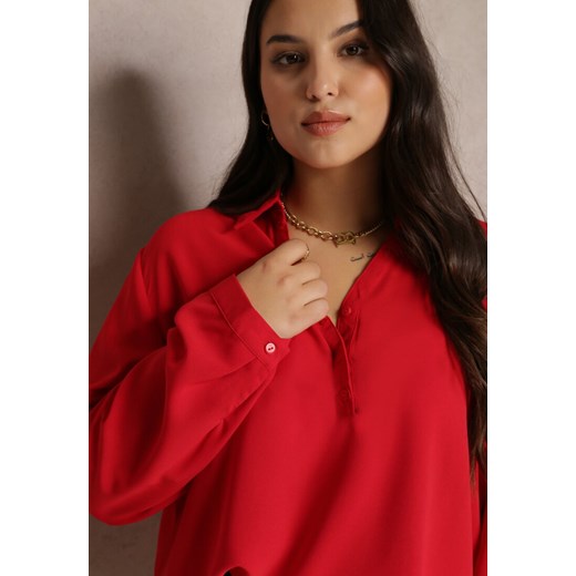 Czerwona Bluzka z Kołnierzykiem Katene Renee L promocyjna cena Renee odzież