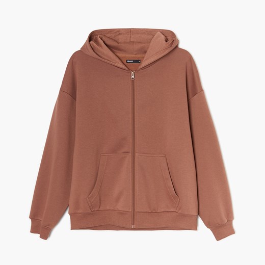 Cropp - Brązowa bluza oversize z kapturem - Brązowy Cropp M Cropp