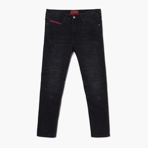 Cropp - Czarne jeansy slim fit - Czarny Cropp 30/32 promocja Cropp