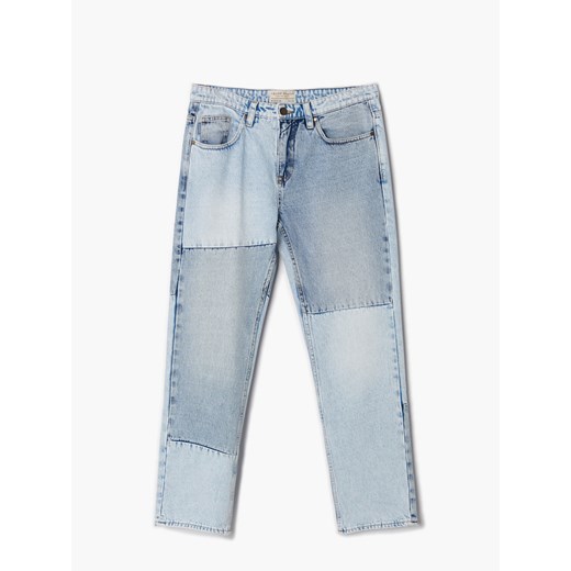 Cropp - Patchworkowe jeansy - Niebieski Cropp 36/34 Cropp