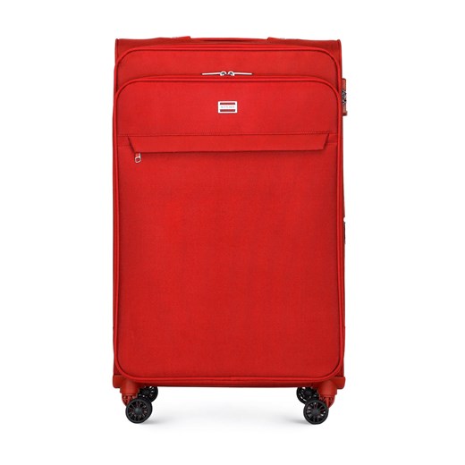 Duża walizka miękka jednokolorowa czerwona ze sklepu WITTCHEN w kategorii Walizki - zdjęcie 144605479