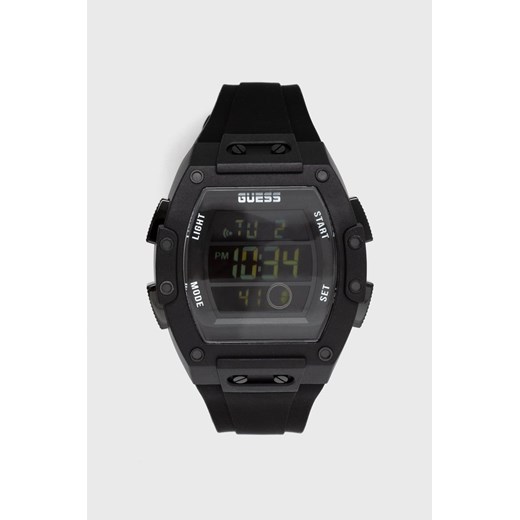 Guess zegarek męski kolor czarny ze sklepu ANSWEAR.com w kategorii Zegarki - zdjęcie 144605655