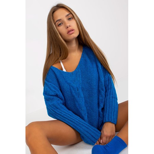 Sweter Damski Model TW-SW-BI-M903.33X Dark Blue (uniwersalny) Och Bella uniwersalny DobraKiecka
