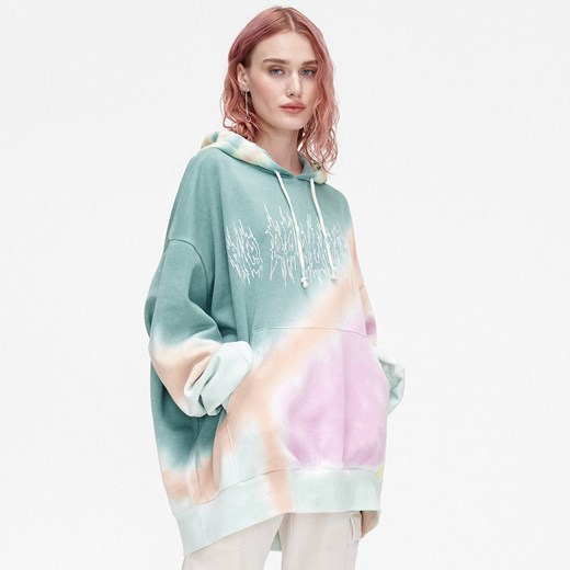 Cropp - Bluza z wzorem tie-dye - Zielony Cropp Uniwersalny wyprzedaż Cropp