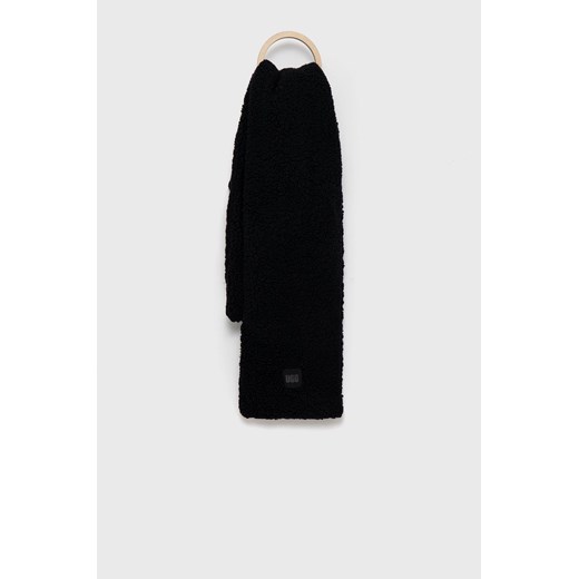 UGG Szal damski kolor czarny gładki ONE ANSWEAR.com