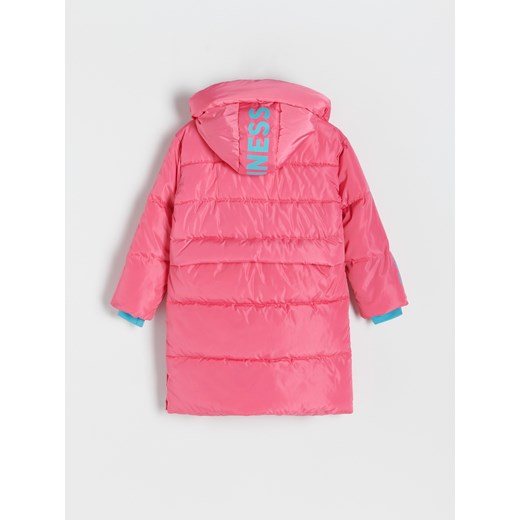 Reserved - Pikowany płaszcz z kapturem - Różowy Reserved 122 (6-7 lat) Reserved