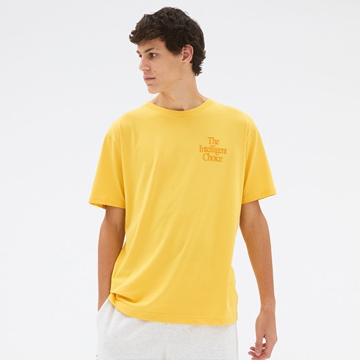 T-shirt męski New Balance żółty z krótkim rękawem 