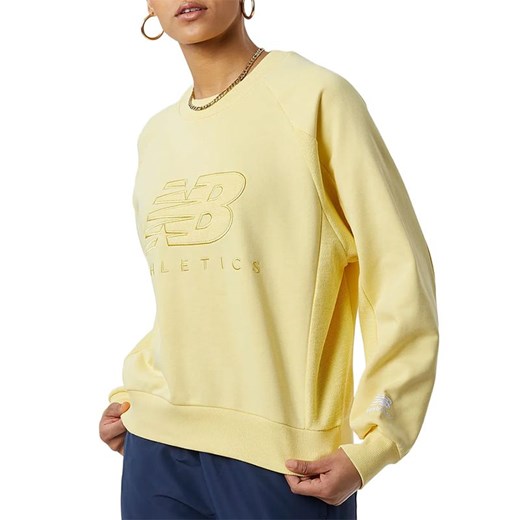 Bluza New Balance WT23501MZ - żółta ze sklepu streetstyle24.pl w kategorii Bluzy damskie - zdjęcie 144683076