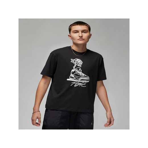 Damski T-shirt z nadrukiem Jordan Flight - Czerń Jordan S Nike poland