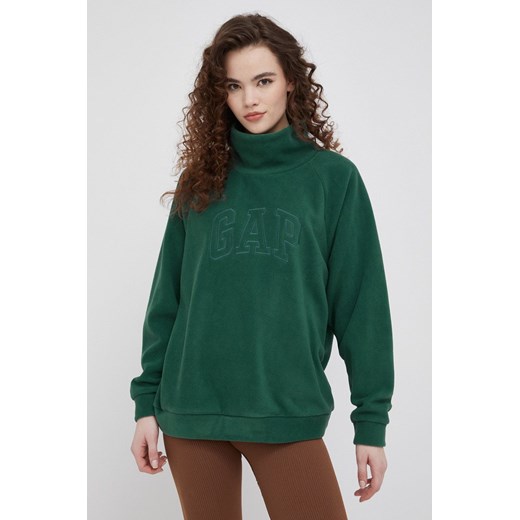 GAP bluza damska kolor zielony gładka Gap M okazyjna cena ANSWEAR.com