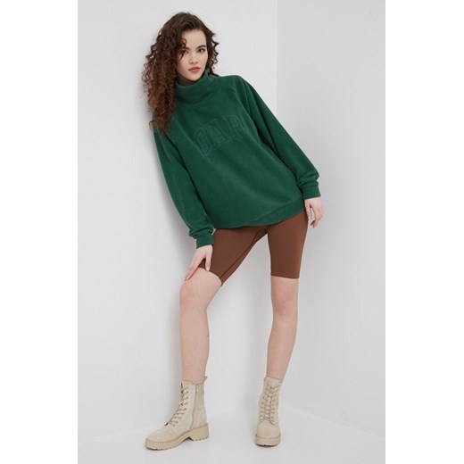 GAP bluza damska kolor zielony gładka Gap S okazja ANSWEAR.com
