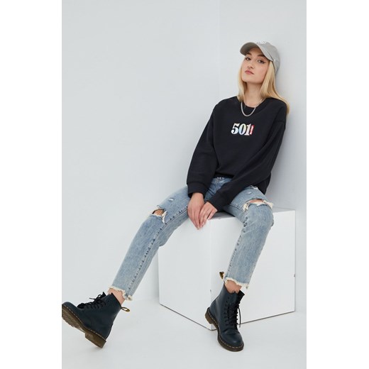 Levi's bluza bawełniana damska kolor czarny z nadrukiem M wyprzedaż ANSWEAR.com