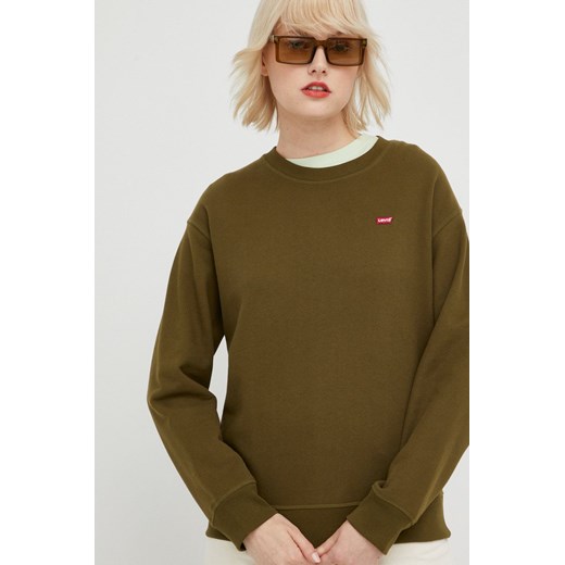Levi's bluza bawełniana damska kolor zielony gładka XL wyprzedaż ANSWEAR.com
