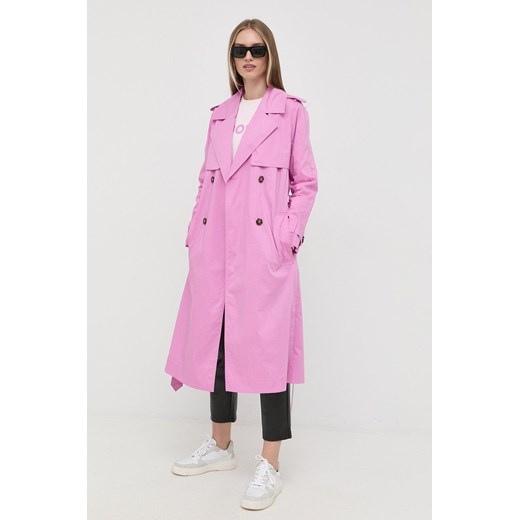 BOSS trencz 50472139 damski kolor fioletowy przejściowy 40 ANSWEAR.com