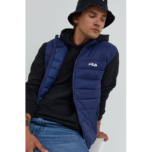 Fila bezrękawnik męski kolor granatowy przejściowy Fila L ANSWEAR.com