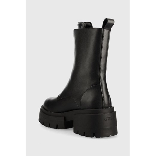 Guess botki Leila damskie kolor czarny na platformie Guess 39 ANSWEAR.com