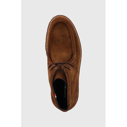 Buty zimowe męskie brązowe Tommy Hilfiger na zimę casualowe