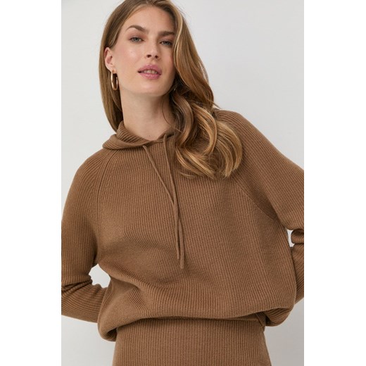 Max Mara Leisure sweter wełniany damski kolor brązowy ciepły L ANSWEAR.com