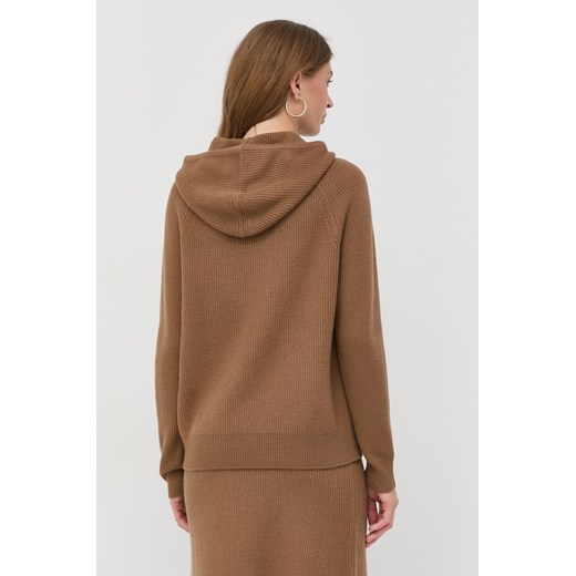 Max Mara Leisure sweter wełniany damski kolor brązowy ciepły M ANSWEAR.com